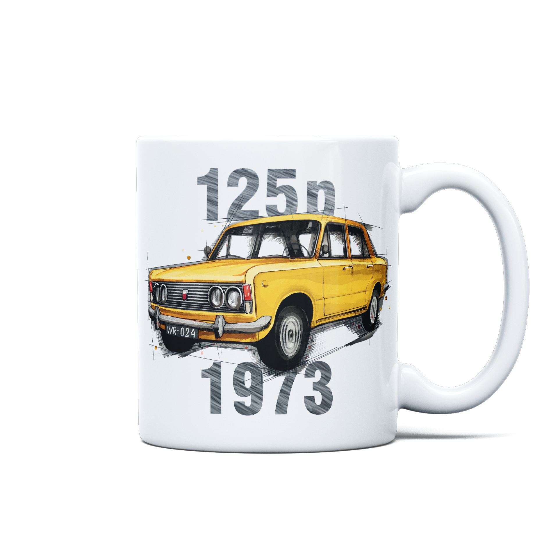 Fiat 125p — kubek — NIK-KUB-STDBI-FIA125-ZOL-01
