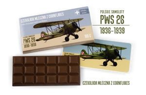 PWS-26 — czekolada mleczna z cornflakes z naklejką