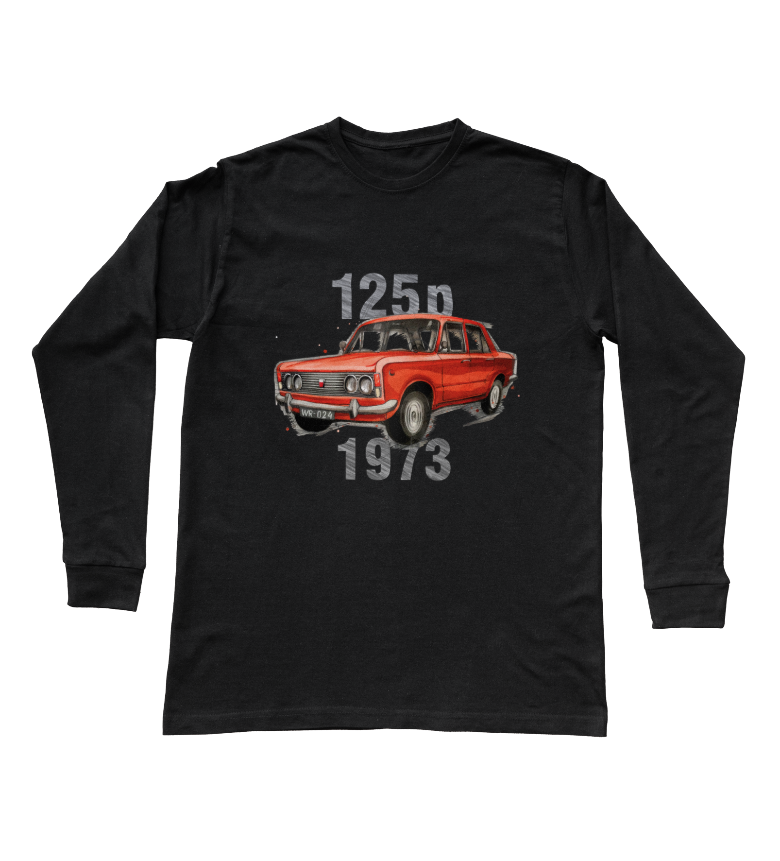 Fiat 125p — koszulka z długim rękawem dziecięca — NIK-SLS-JUNCZ-FIA125-CZE-01