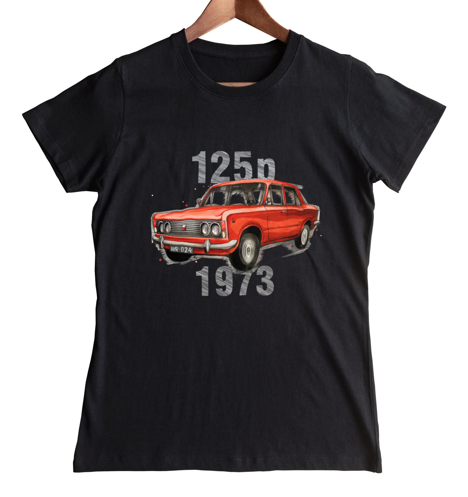 Fiat 125p — koszulka damska — NIK-TSH-DAMCZ-FIA125-CZE-01