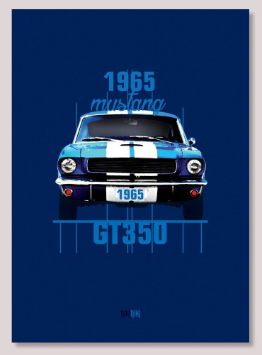 Ford Mustang plakat niebieski