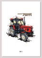 traktor Zetor biały plakat