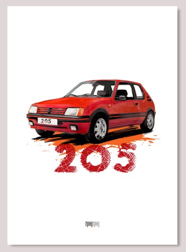 plakat dekoracyjny na ścianę Peugeot 205