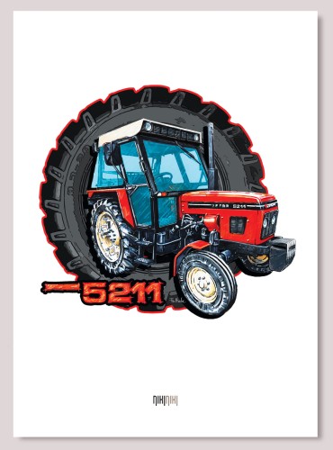 plakat dekoracyjny na ścianę traktor Zetor 5211