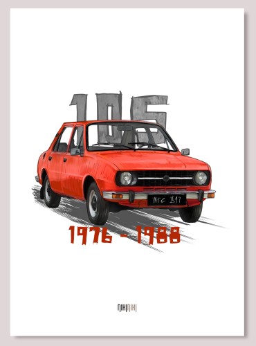 plakat dekoracyjny na ścianę Skoda 105