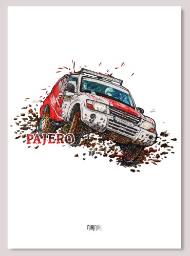 Plakat Mitsubishi PAJERO Czerwony