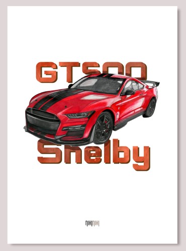 motoryzacyjny plakat dekoracyjny na ścianę Ford Mustang