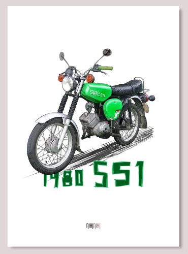 plakat dekoracyjny na ścianę motorower Simson S51