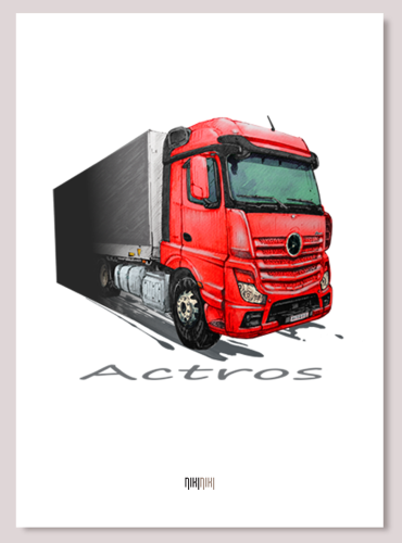 plakat dekoracyjny na ścianę ciężarówka Mercedes Actros