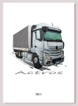 plakat z ciężarówką Mercedes-Benz Actros