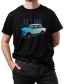 czarna koszulka męska z samochodem Trabant