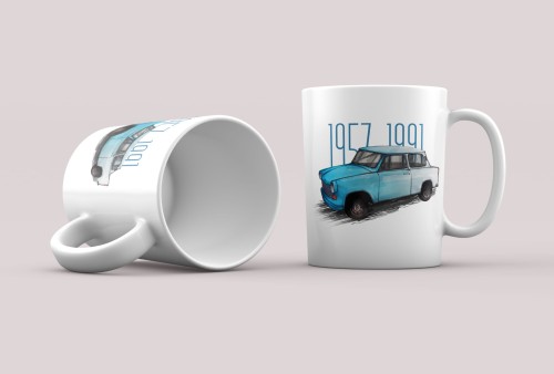 kubek z samochodem auto Trabant