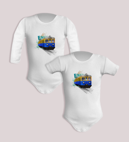 body dziecięce z pociągiem EN 57 kibel