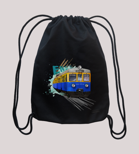 worek na buty z pociągiem EN57 kibel