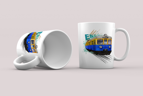 kubek z pociągiem EN 57 kibel prezent dla kolejarza