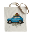 torba bawełniana na zakupy auto Fiat 126p Maluch