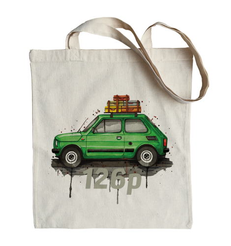 torba bawełniana na ramię samochód Fiat 126p Maluch