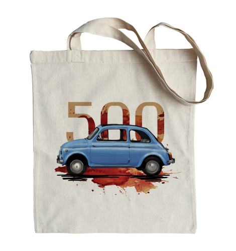 torba bawełniana na zakupy z samochodem Fiat 500