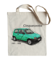 bawełniana torba na ramię z samochodem Cinquecento