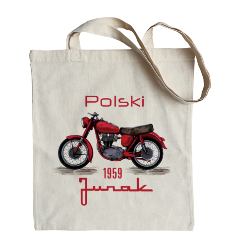 bawełniana torba na zakupy z motocyklem Junak
