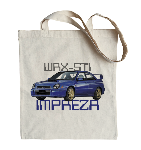 bawełniana torba na zakupy z samochodem Subaru Impreza