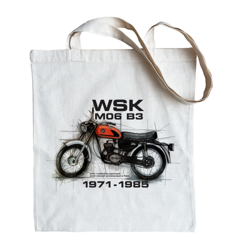 torba bawełniana na ramię z motocyklem WSK