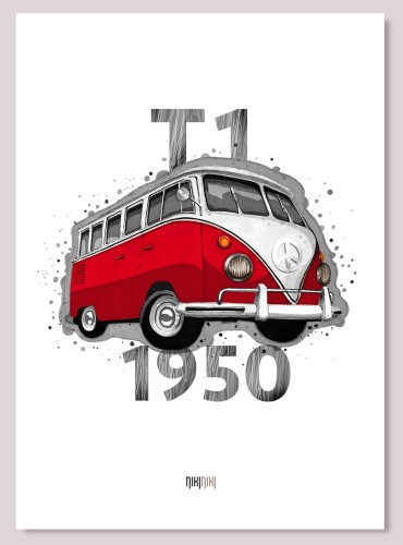 VW T1 czerwony plakat.jpg