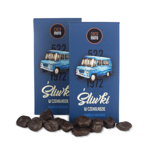 śliwki w czekoladzie z dostawczakiem ZSD Nysa, prezent dla fana motoryzacji
