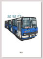 plakat z autobusem Ikarus 280