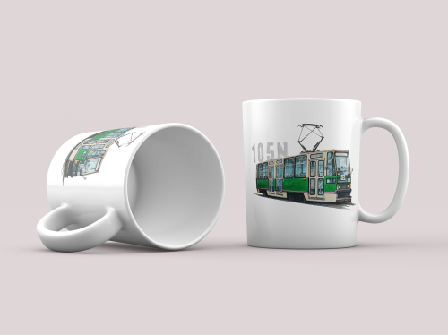 kubek z tramwajem Konstal 105N