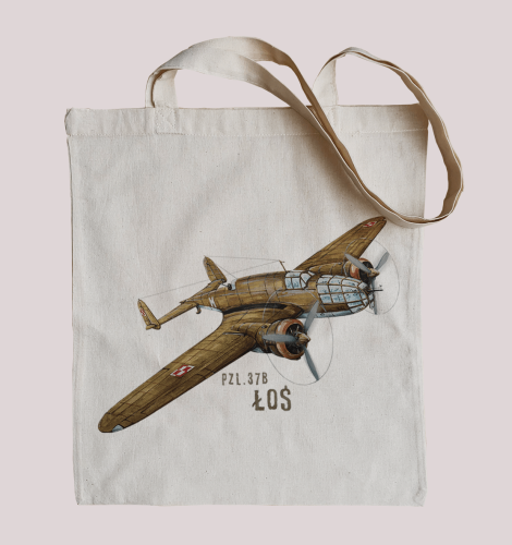 torba bawełniana z samolotem PZL.37 Łoś