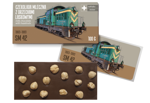 czekolada mleczna z orzechami dla fana pociągów SM42