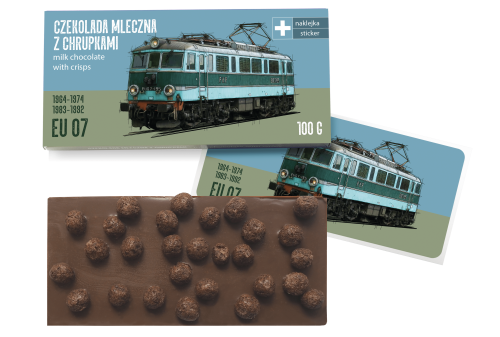 czekolada mleczna z chrupkami lokomotywa EU07