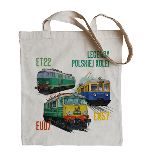 torba bawełniana dla fana pociągów